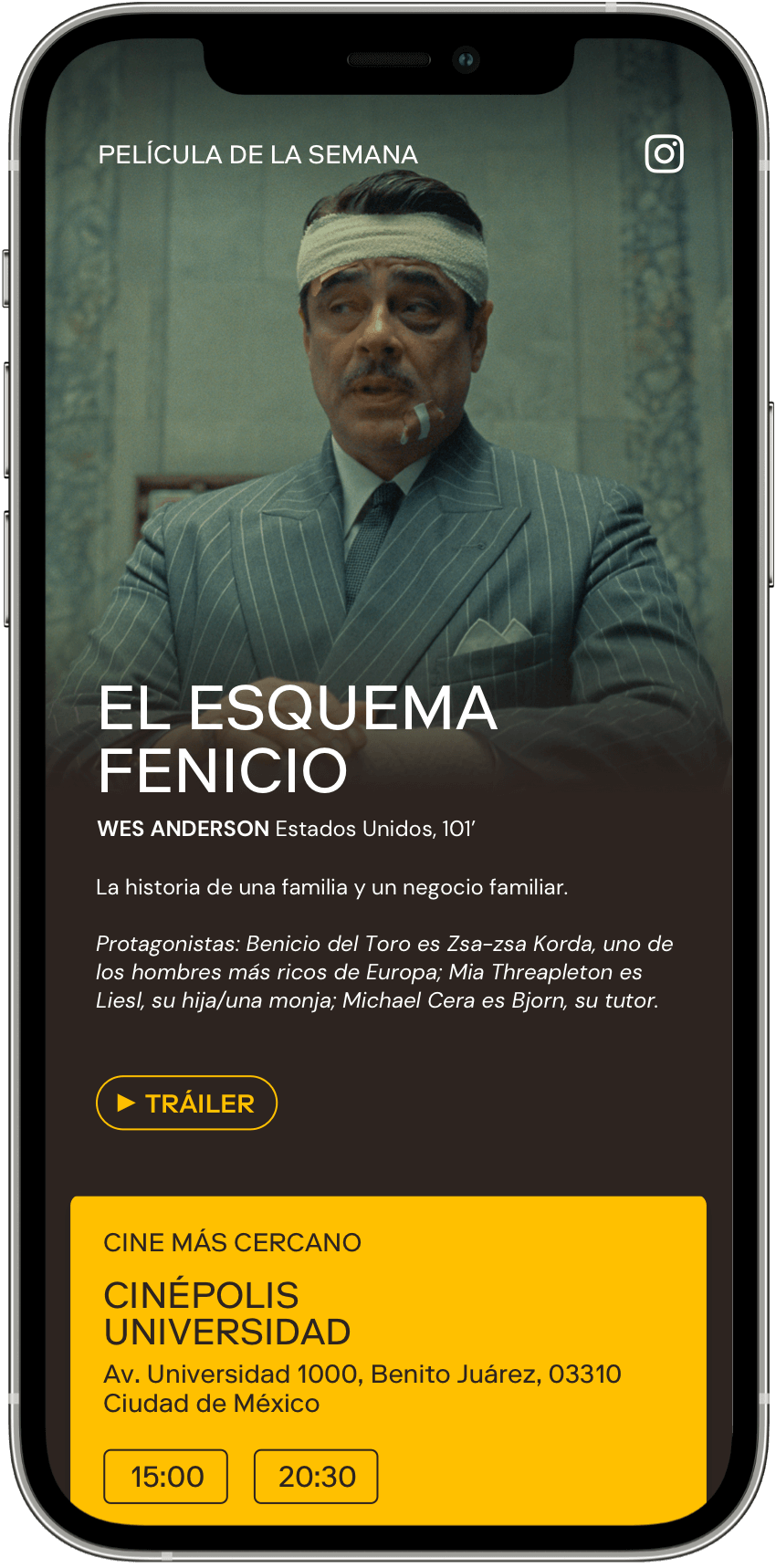 Captura de pantalla de la app MUBI GO