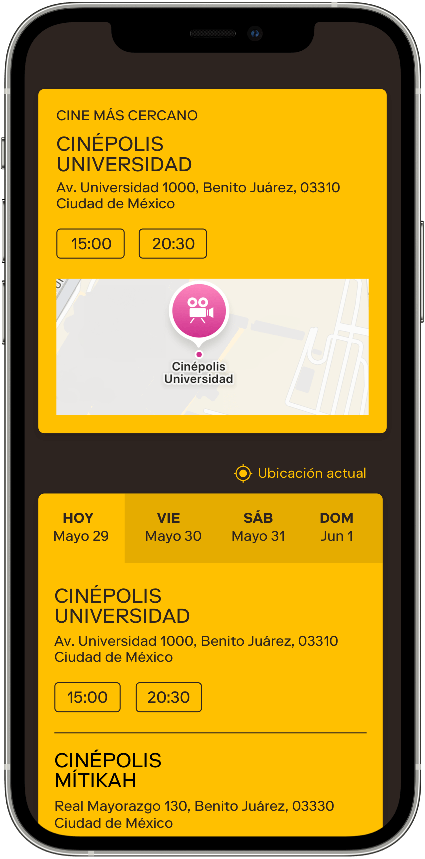 Captura de pantalla de la app MUBI GO